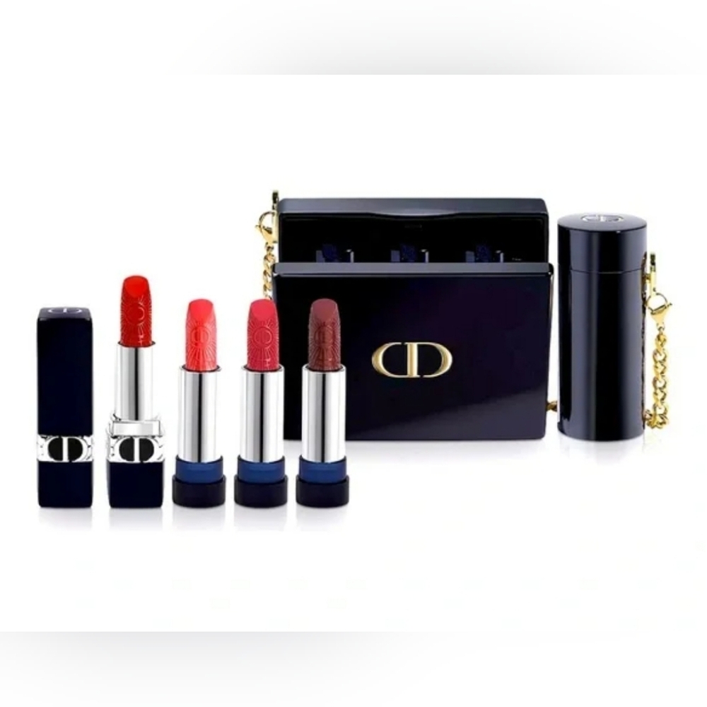 Dior Rouge Minaudière Clutch & 4-Piece Lipstick Set Ltd Edition NWOB